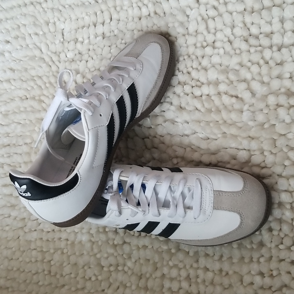 Adidas Samba- White/ Black, Sz 6.5
